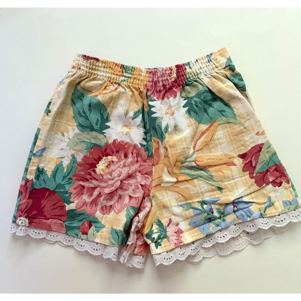 Vintage 90s Pete's Partner Good Lad Floral Shorts Girls 6 - Picture 2 of 7